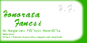 honorata fancsi business card